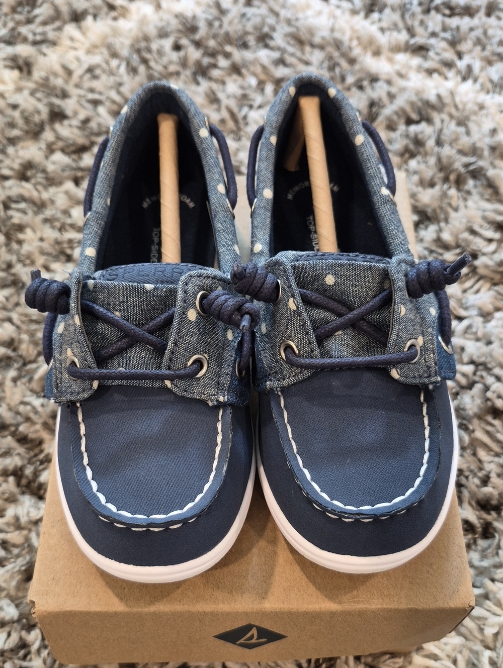 Sperry Polka Dot Shoresider Jr Boat Shoes